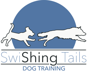 Business logo for swiShing tails dog training