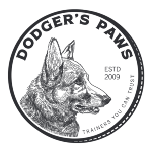 Business logo for Dodger's Paws LLC